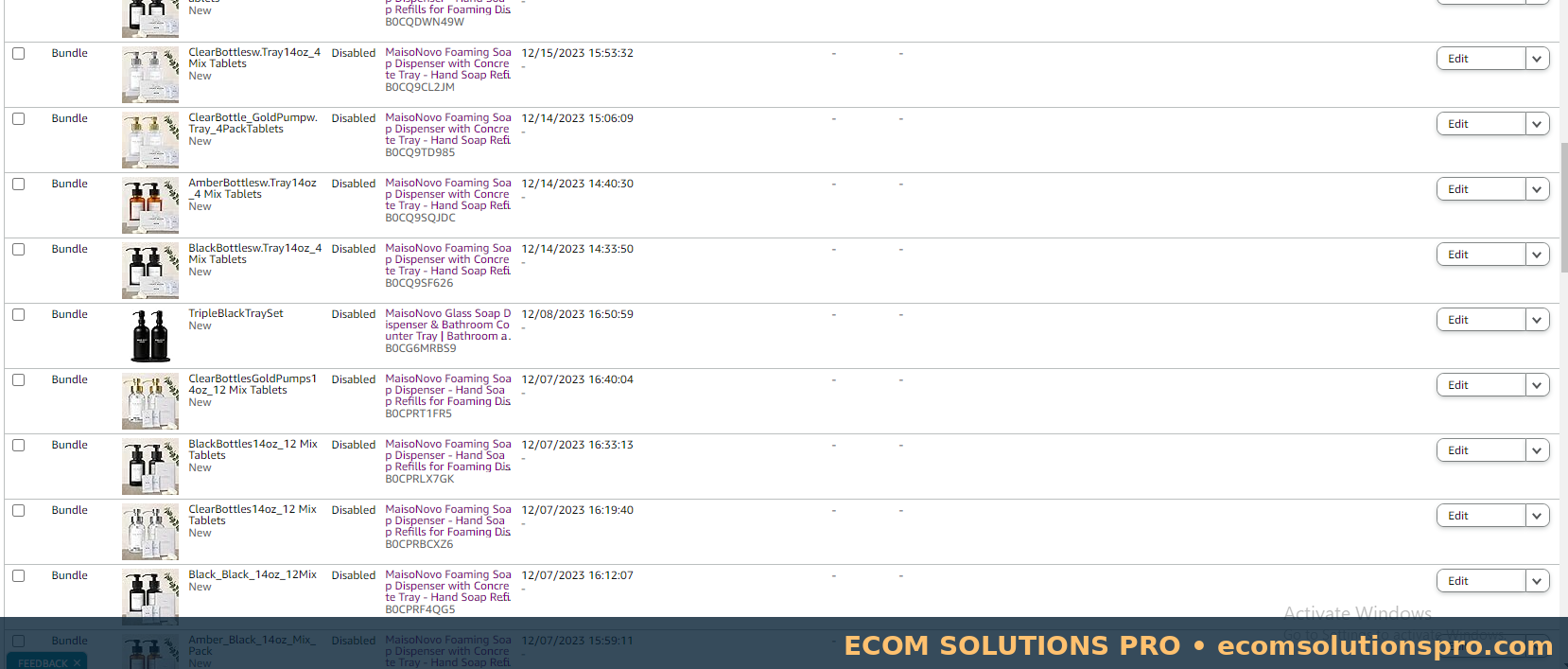 Bundle listing evidence 5