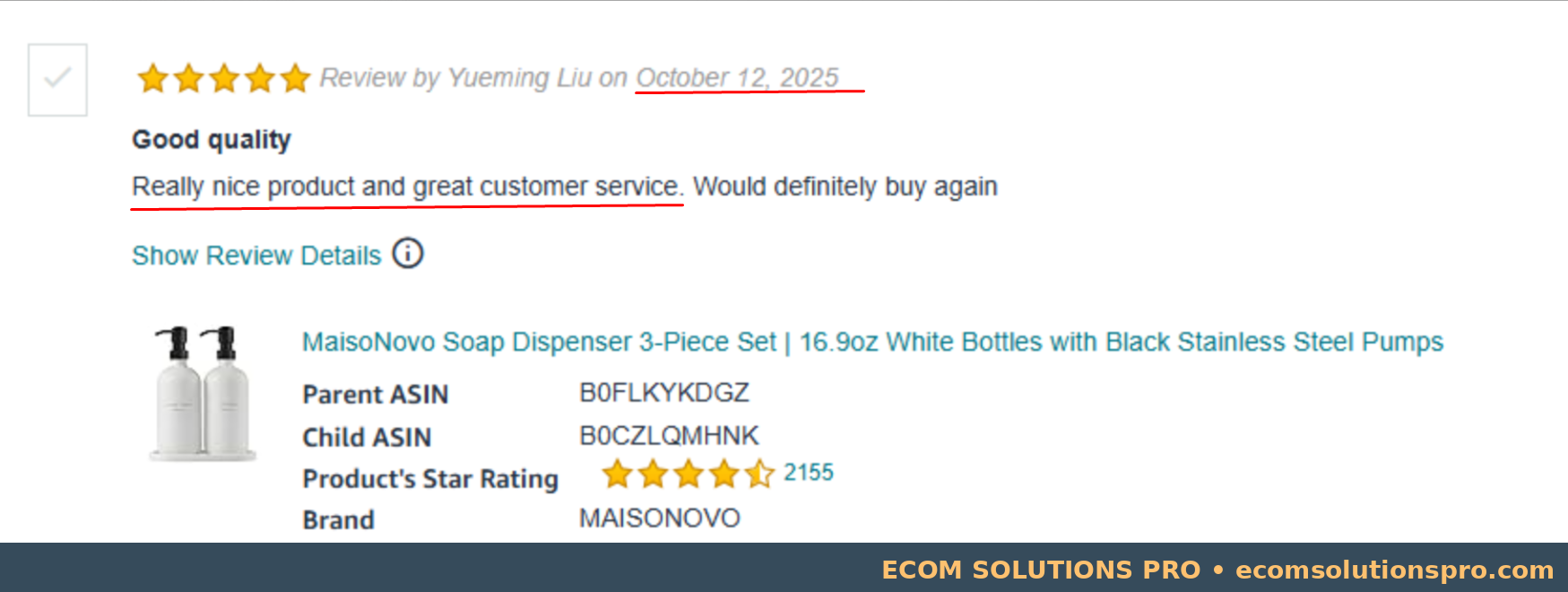 Customer service evidence 2