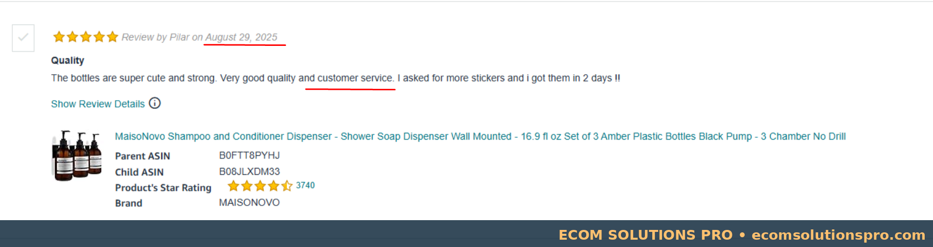 Customer service evidence 5