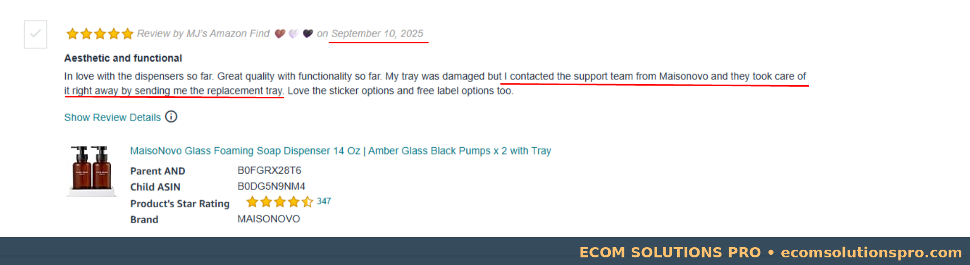 Customer service evidence 6