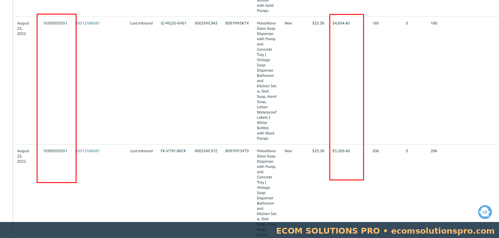 FBA reconciliation evidence 5