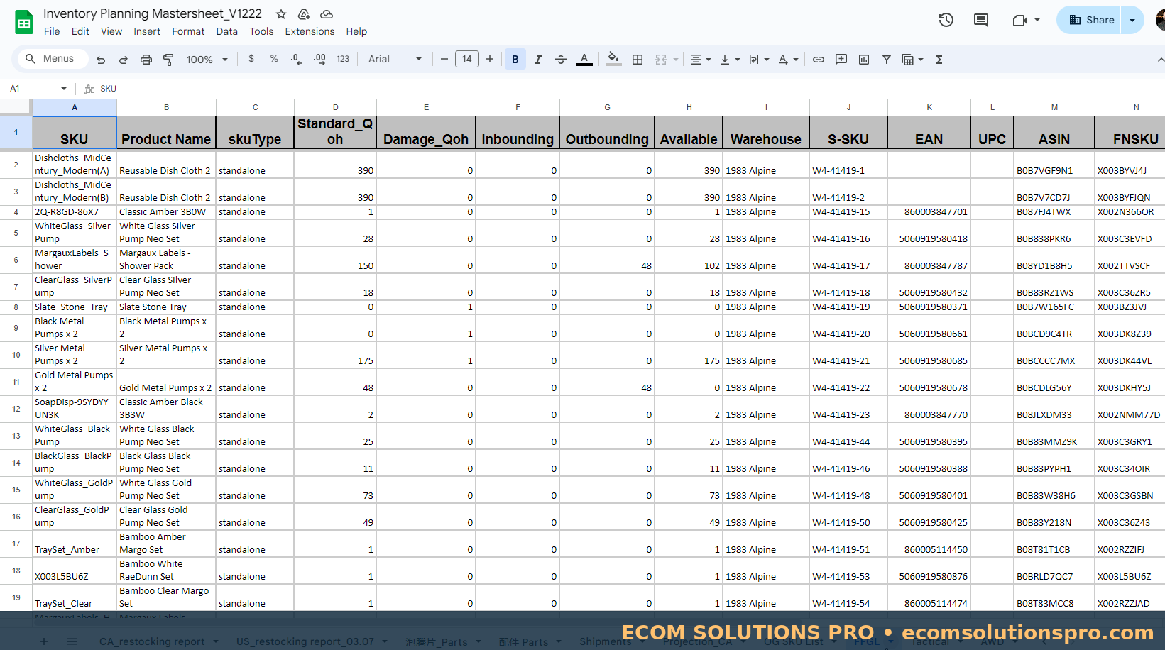 Inventory planning evidence 1