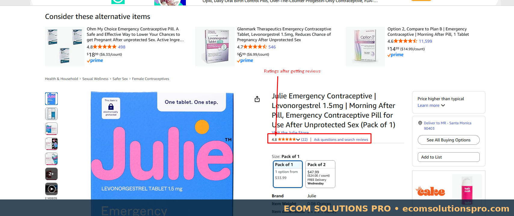 Listing rating after reputation-management work