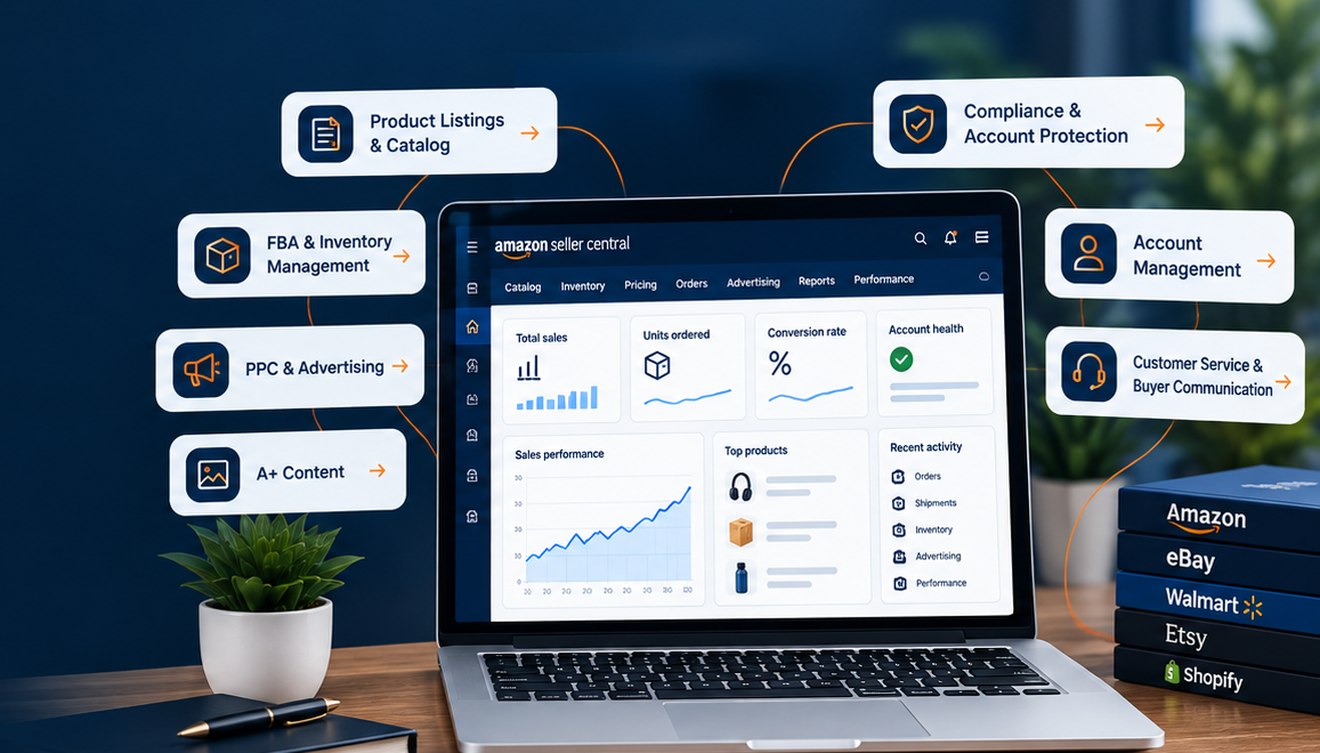 Amazon and eCommerce seller support dashboard and services