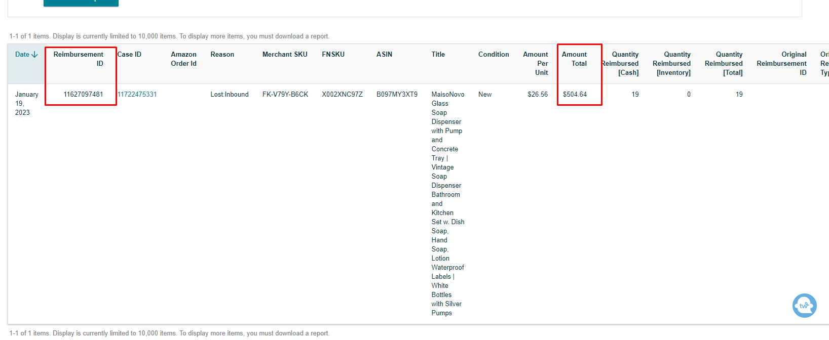 Amazon Seller Central FBA shipment support screenshot