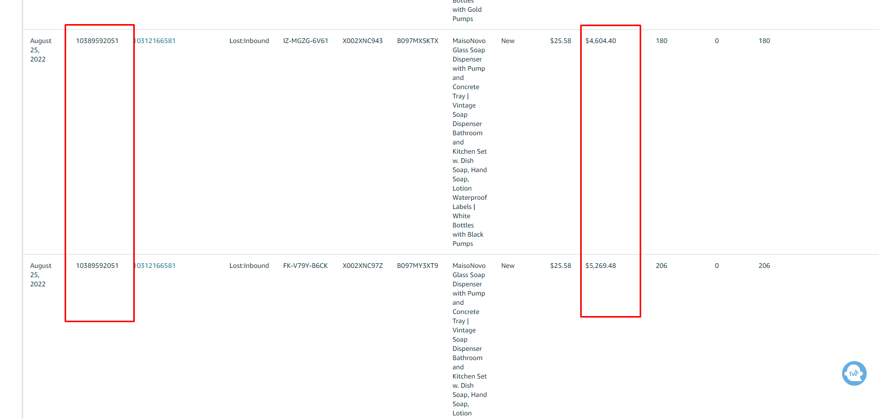Amazon Seller Central FBA support screenshot
